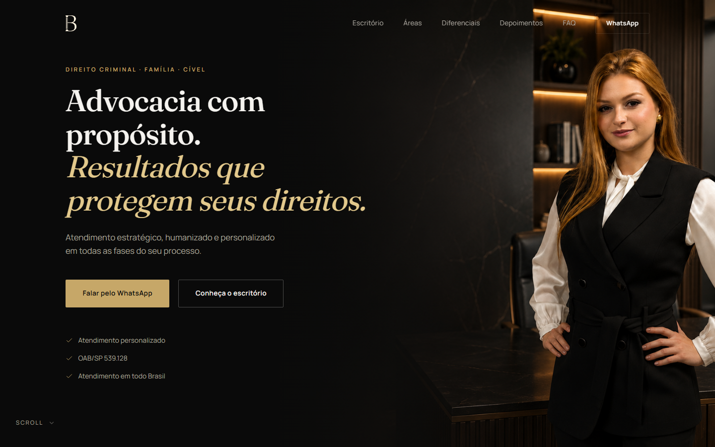 Hero do site da Bruna Helena Martinez, advocacia